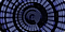 There are purple and blue dots formed in swirling shape on a space background.