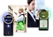 A warehouse employee is talking into her Galaxy smartphone device. A Galaxy smartphone device to her left shows that she is using the device as a walkie talkie to communicate with 5 participants. An office employee is talking into her Galaxy smartphone device. A Galaxy smartphone device to her right shows that she is usng the device to make a phone call with Alex.
