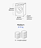 Diagram of medium washing machine with 8-10kg capacity. Dimensions specified as height 850mm, width 600mm and depth 550-600mm. Below is an illustration of 11-14 bath towels 1 to demonstrate how much laundry you can fit in one load.