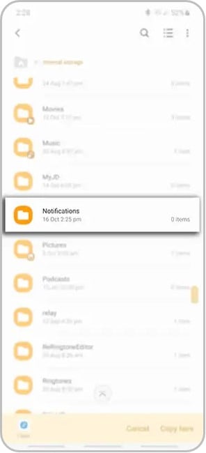 Scroll down to Notification