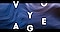 The background is full of swirling smoke with dark blue and purple color to represent the spirit of a relentless pioneer. On the background, letter V, O, Y, A, G, and E are place in white letters
