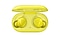 A product shot of a pair of yellow Galaxy Buds in their case