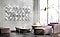 The Wall display in a modern penthouse living room set to a neon light grid décor mode