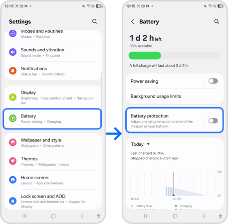 disable battery protection feature