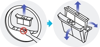 open the dryer filter upwards and remove the internal filter from the external filter
