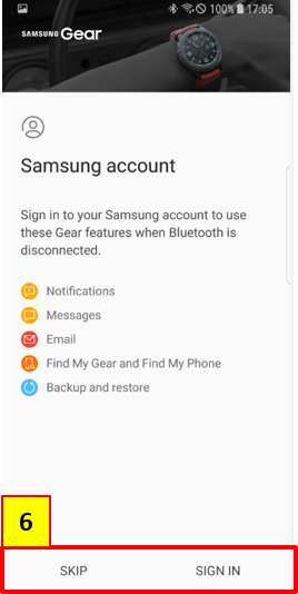 Sign the Samsung account.