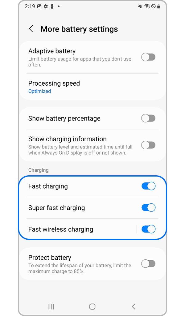 activate fast charging step 4