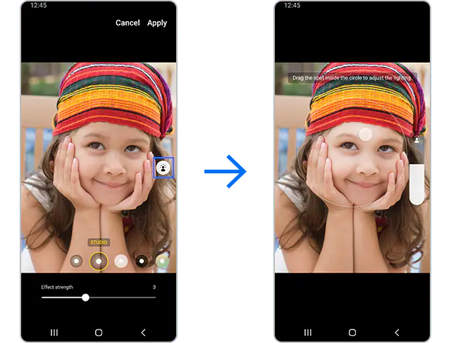 Galaxy S22 portrait relighting