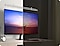 The brightness of the monitors adjusted in a bright room on the left and a dark room on the right is compared.