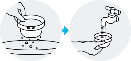 wash and dry the washable micro filter