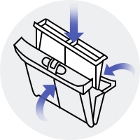attach the clean filter to the external filter and back into place