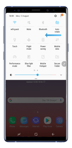 Expanded notification panel