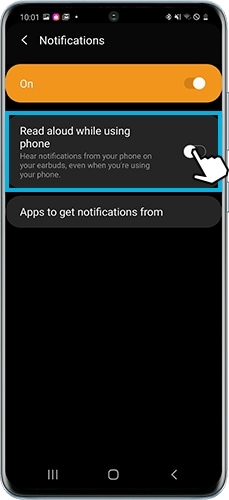 Set the earbuds to receive notifications