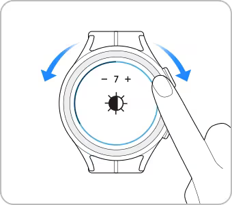 galaxy watch bezel adjust volume and brightness