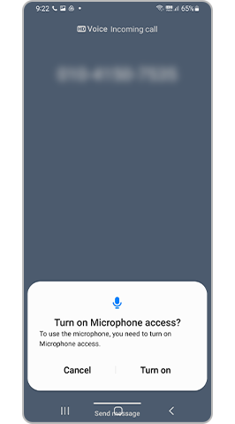Turn on Microphone access pop-up when placing a call