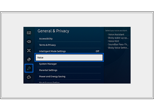 select general and privacy to move voice