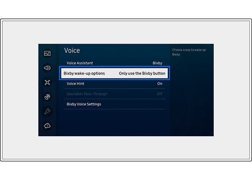 select bixby wake up options