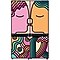 Illustration d’un dessin au trait coloré sur un design de réfrigérateur Samsung Bespoke de deux personnes qui s’embrassent