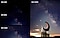 La même image d’une photo de ciel nocturne affichée avec quatre paramètres ISO différents, 400, 800, 1600 et 3200, pour montrer comment l’ISO peut affecter la même photo. Les trois premiers paramètres ISO montrent une partie rognée de l’image, tandis que le paramètre ISO 3200 montre l’image entière avec une sculpture en forme de croissant devant la Voie lactée.