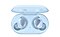 A product shot of a pair of sky blue Galaxy Buds Plus sitting in their sky blue case