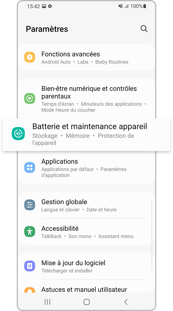 Batterie et maintenance de l’appareil