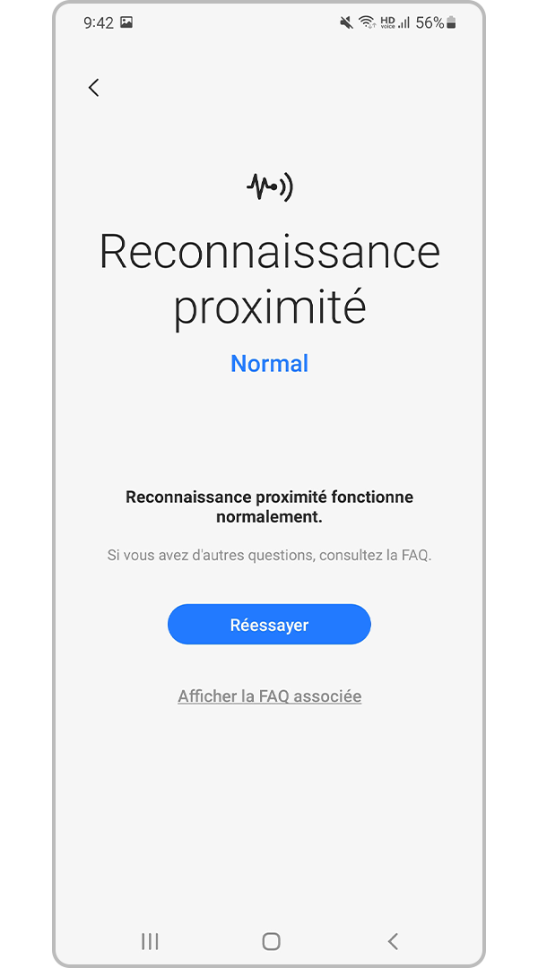 résultats de la reconnaissance de proximité