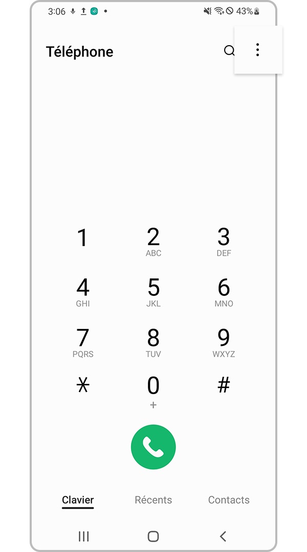 vérification du blocage par l’appareil de numéros inconnus - étape 1