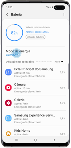 Android 9.0, Definições e recursos alterados em Cuidados com o dispositivo, modo de Energia