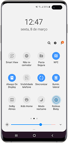 Toque no ícone da Rotinas Bixby para ativar