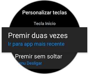premir duas vezes no relógio