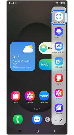 Selecionar a partir do painel Edge