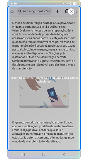 Selecionar texto na funcionalidade