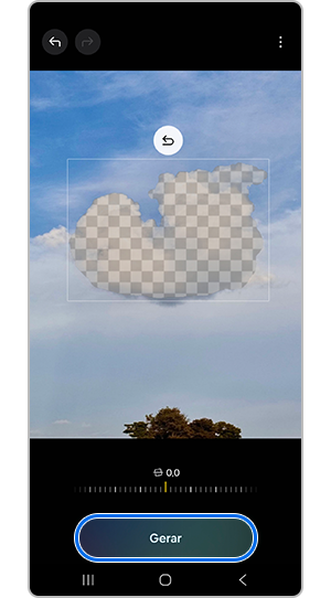 Verificar a área selecionada