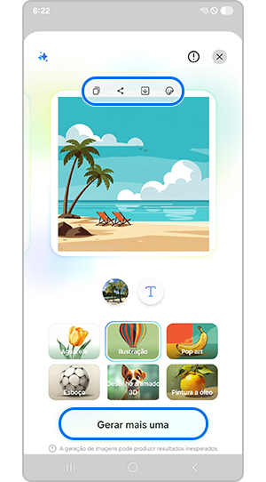 Guardar ou tocar no conceito para gerar outra imagem