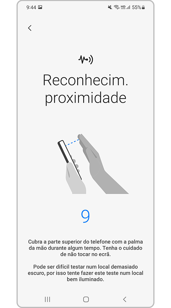 Reconhecimento de proximidade passo 1
