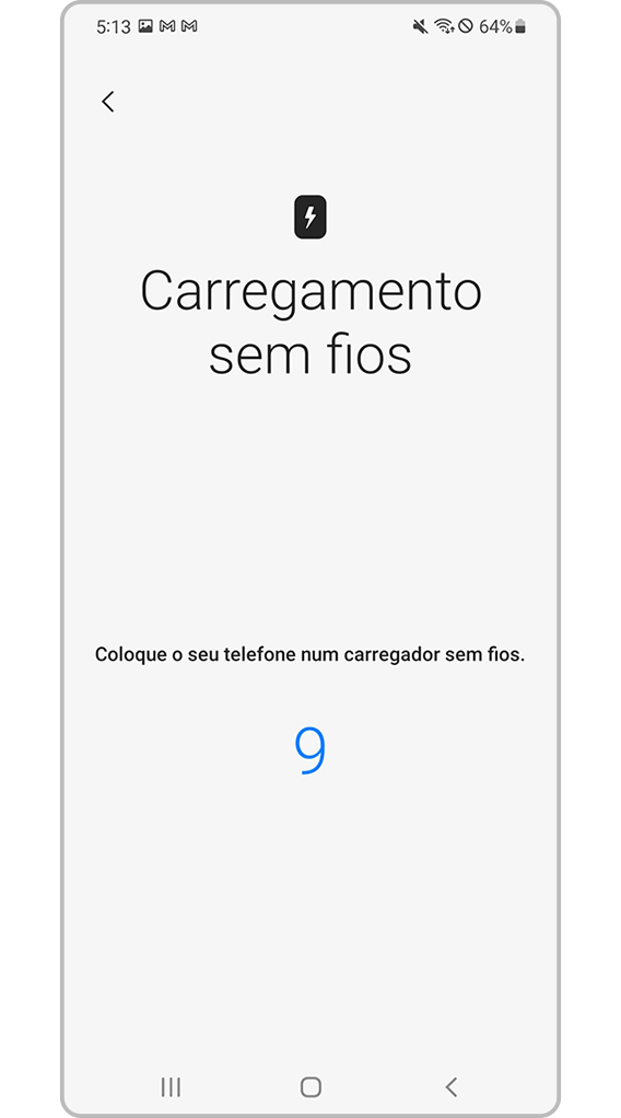 Samsung Members colocar telefone sobre o carregador sem fios