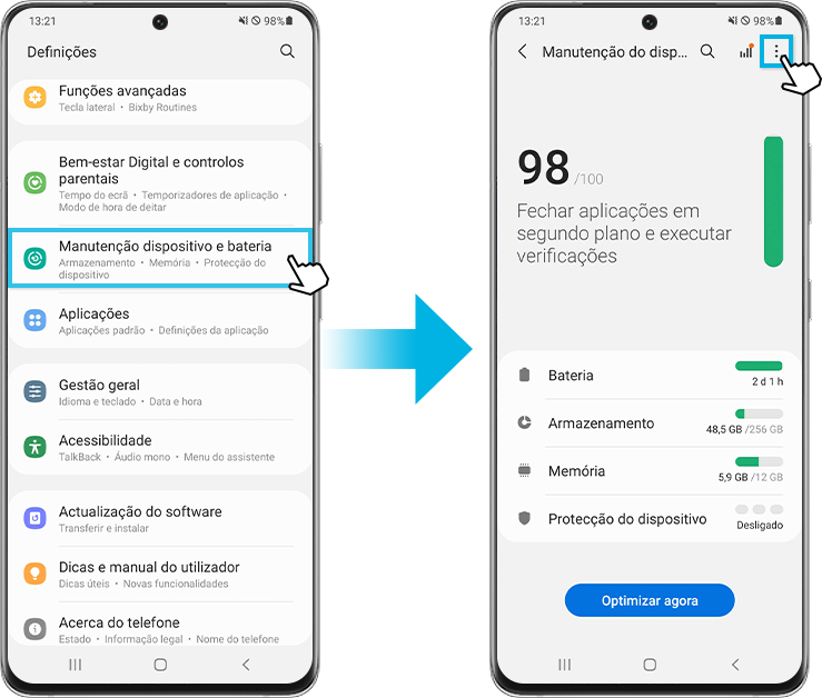 definir reinício automático passo1