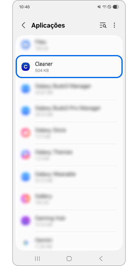 Selecionar a aplicação suspeita