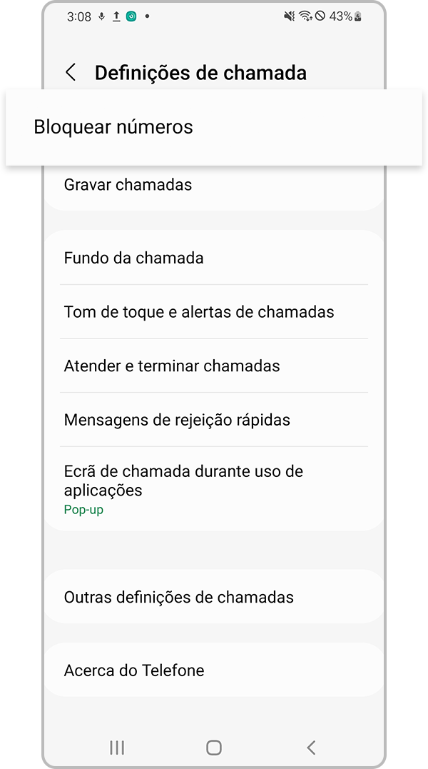 verificar se dispositivo bloqueia números desconhecidos passo 3