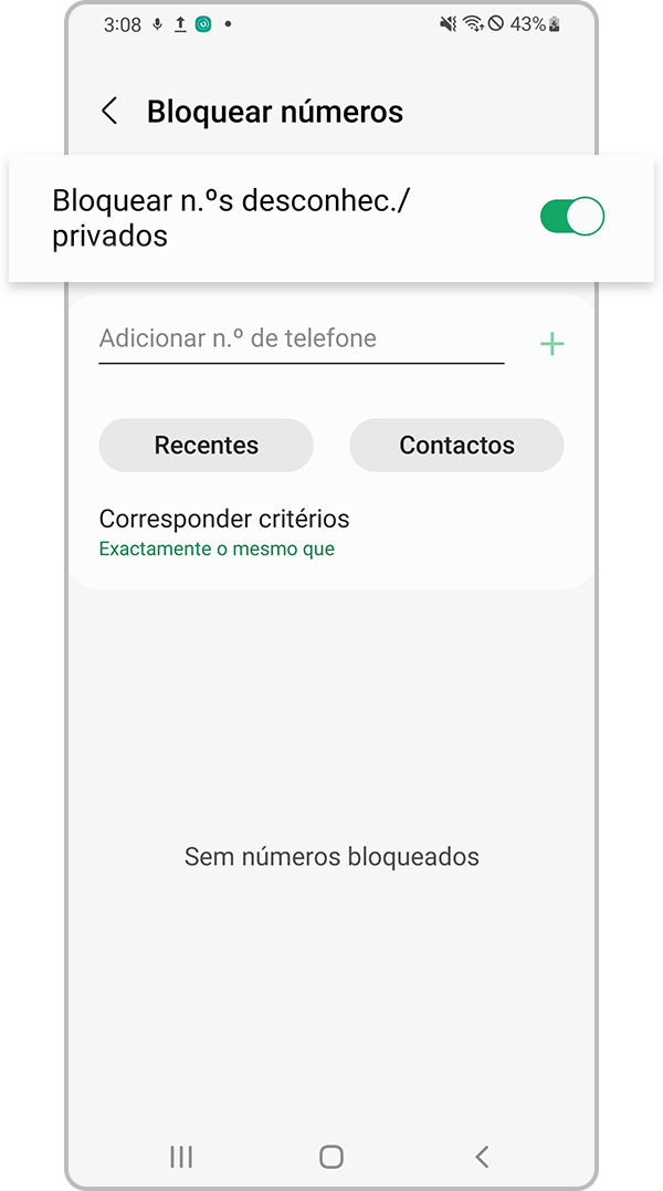 verificar se dispositivo bloqueia números desconhecidos passo 4