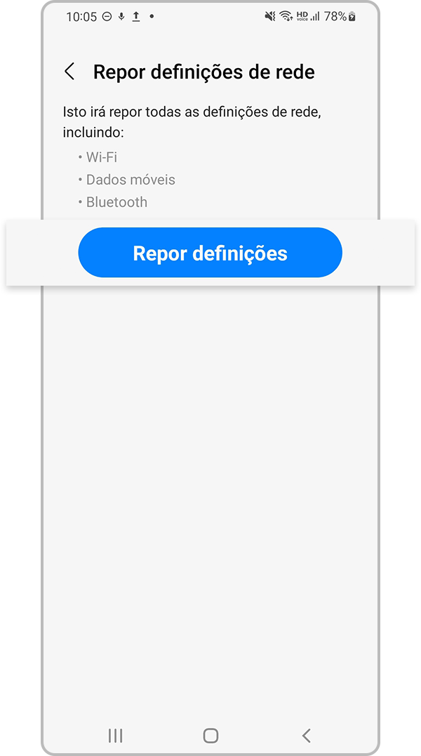 repor definições de rede passo 4