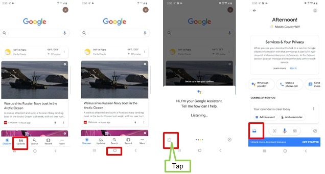 Atualizações de aplicativos do google