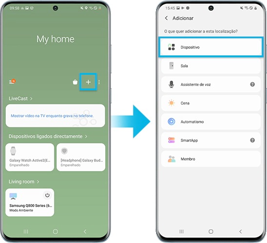 Projeção utilizando SmartThings 1º passo