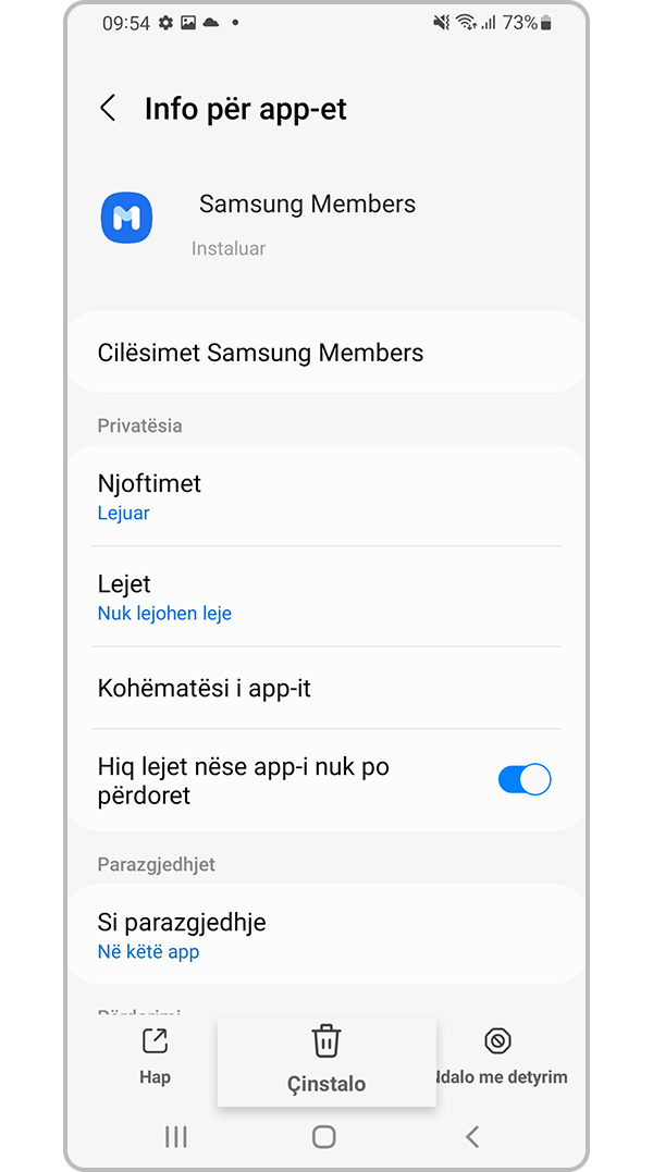 Çinstaloni aplikacionin