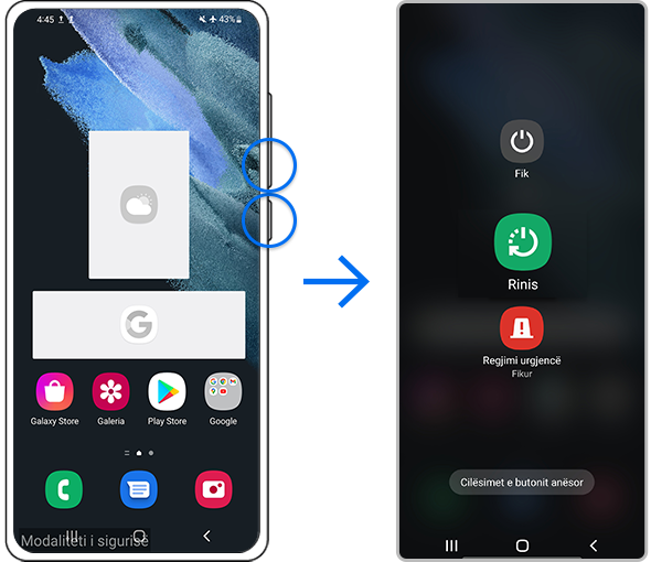 Kaloni nga regjimi i sigurt në regjimin normal
