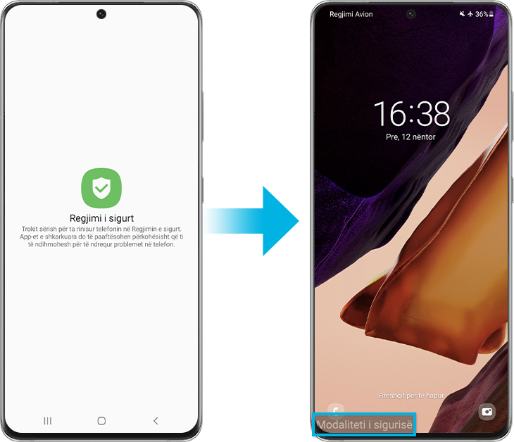 Ndizeni telefonin në regjimin e sigurt