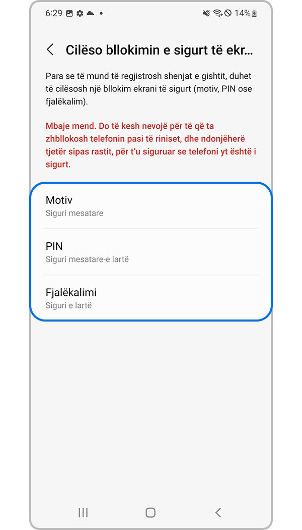 regjistrimi i njohjes së shenjës së gishtit hapi 4