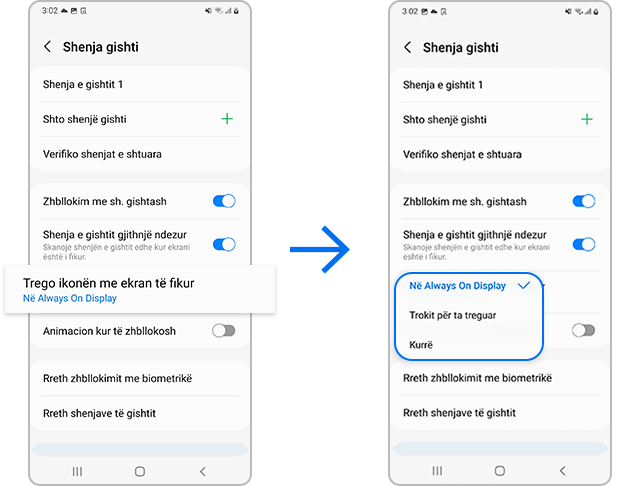 Shfaqni ikonën në Gjithmonë në Ekran