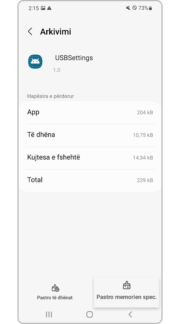 USBSettings Pastro memorien speciale