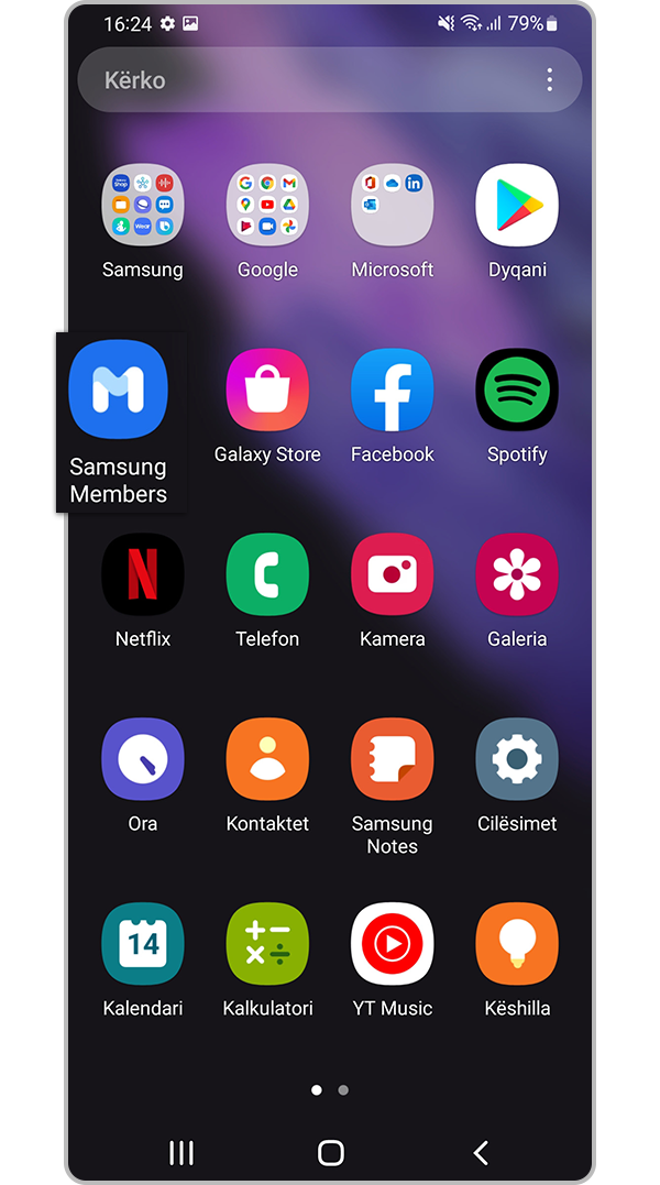 Hapni aplikacionin Samsung Members